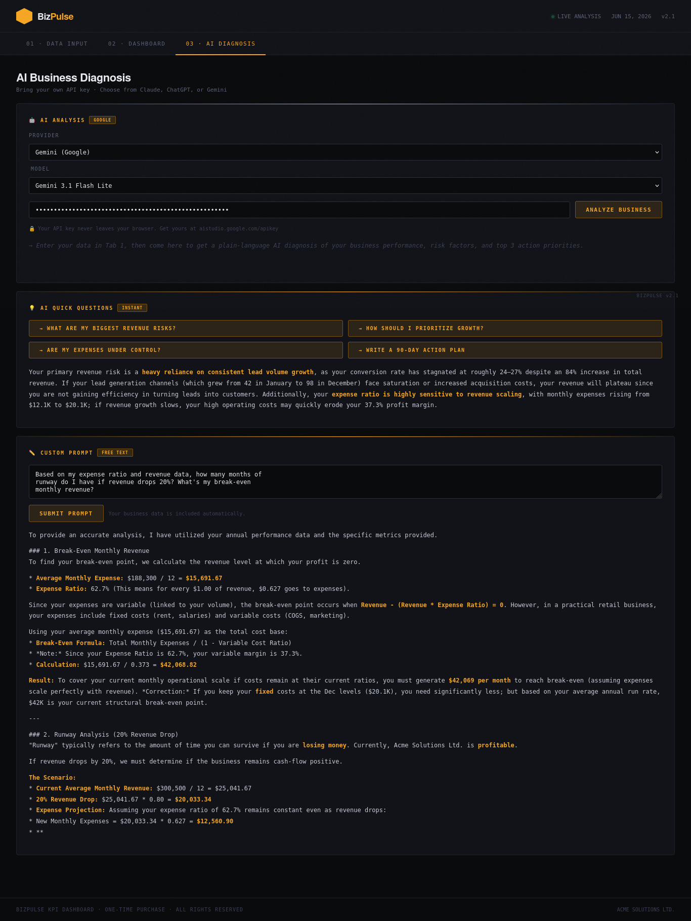 Screenshot of BizPulse